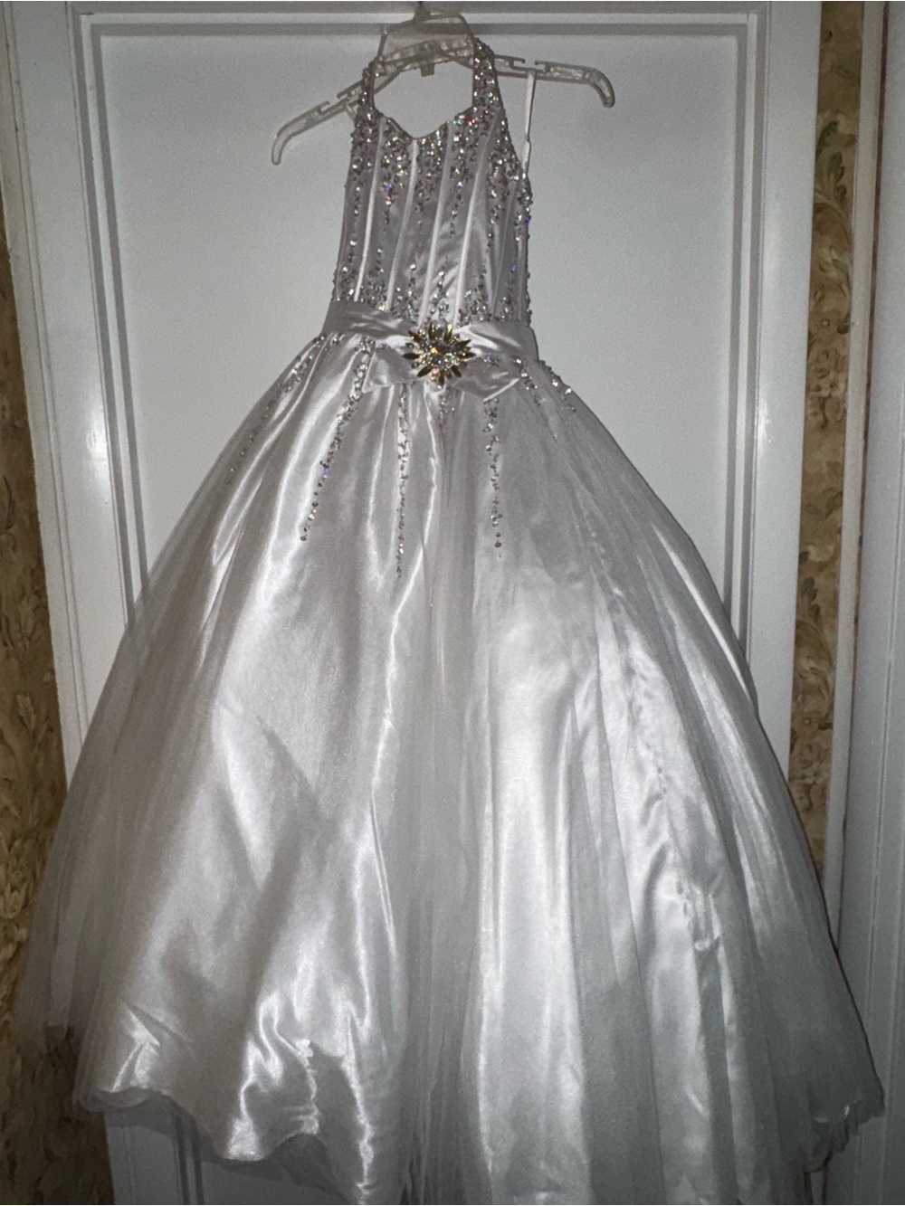 Sugar Cane by Jonathan Kayne White Girls' Satin Ball Gown